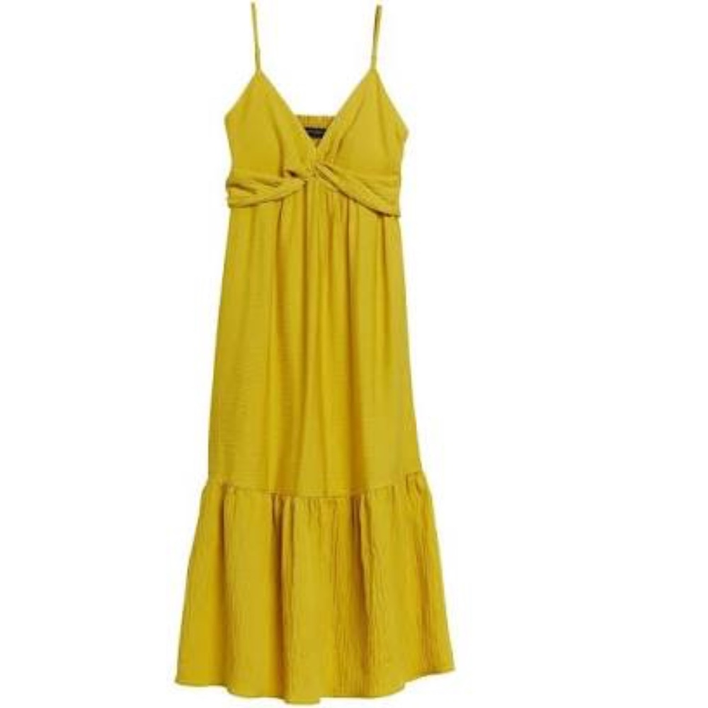 Banana Republic twist front yellow dress